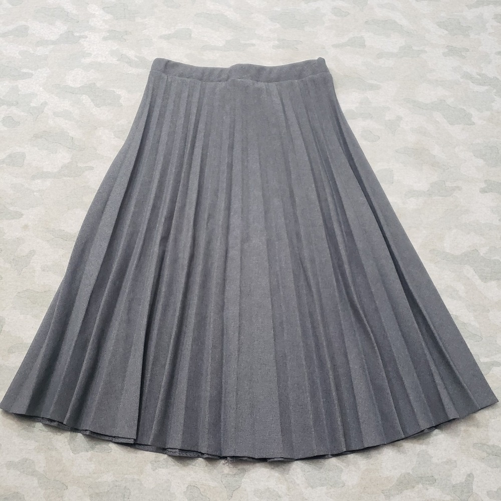 VTG Bend Over Skirt Womens 10 Gray Pleated Pull On Made In USA 80s